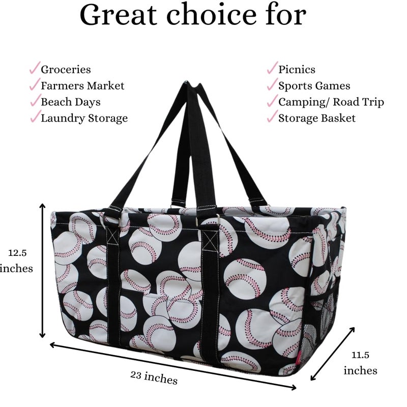 NGIL Utility Tote Bag (Baseball-black) - Image 3